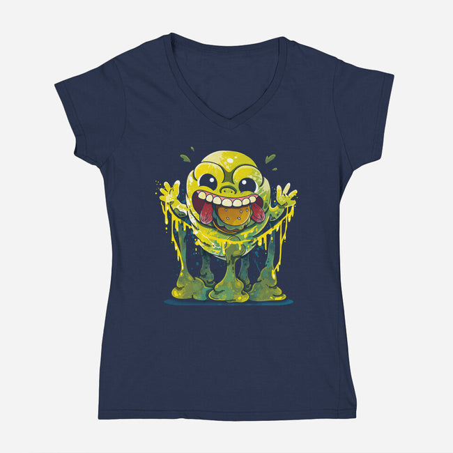 Splatter Ghost-womens v-neck tee-Vallina84