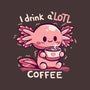 I Drink Alotl Coffee-none stretched canvas-TechraNova