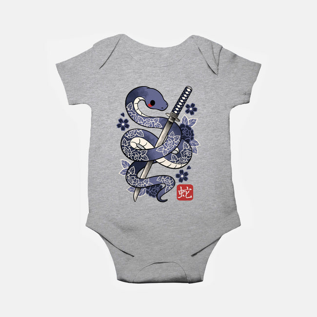 Japanese Snake-baby basic onesie-NemiMakeit