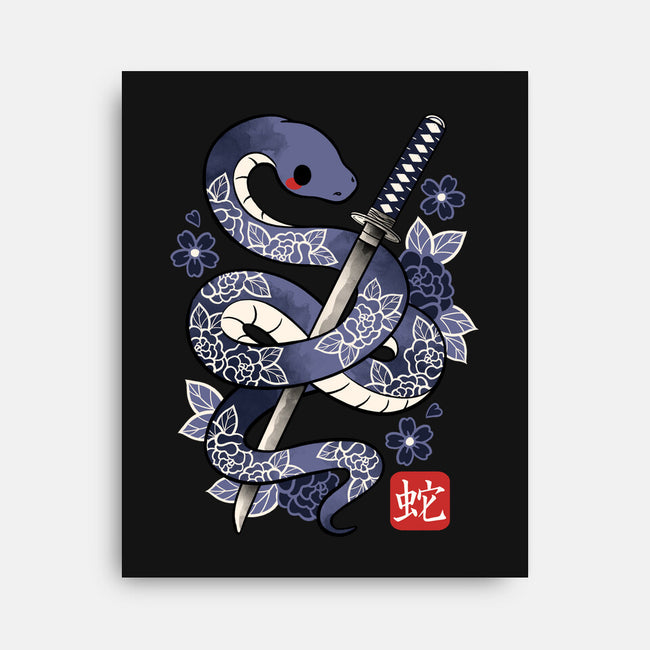 Japanese Snake-none stretched canvas-NemiMakeit