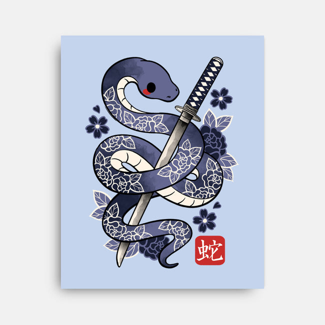 Japanese Snake-none stretched canvas-NemiMakeit