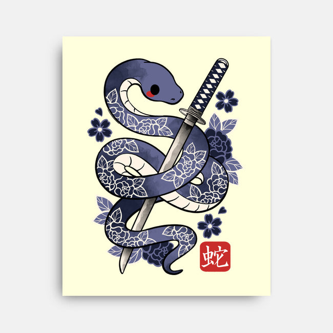 Japanese Snake-none stretched canvas-NemiMakeit