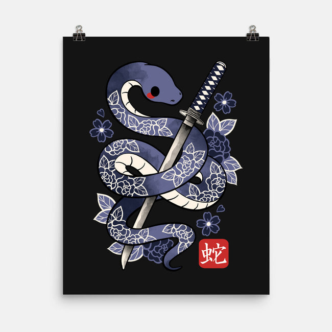 Japanese Snake-none matte poster-NemiMakeit
