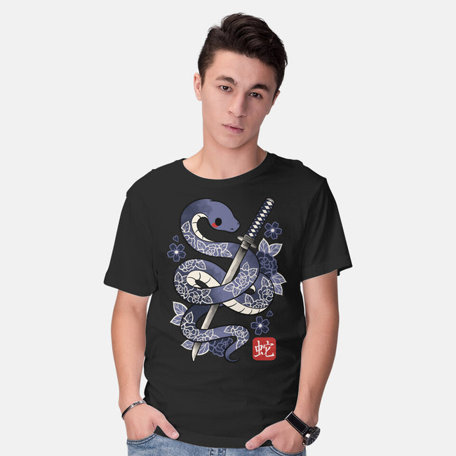 Japanese Snake-mens basic tee-NemiMakeit