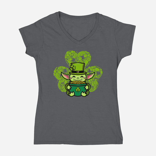The Child From St. Patty's Day-womens v-neck tee-krisren28