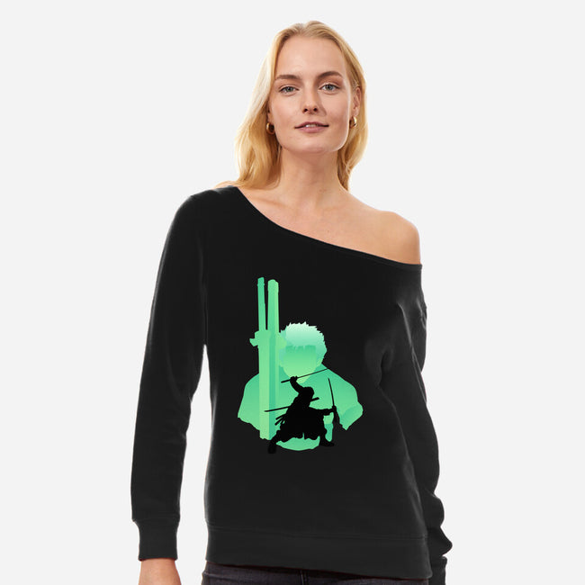 Zoro-womens off shoulder sweatshirt-wpapindo