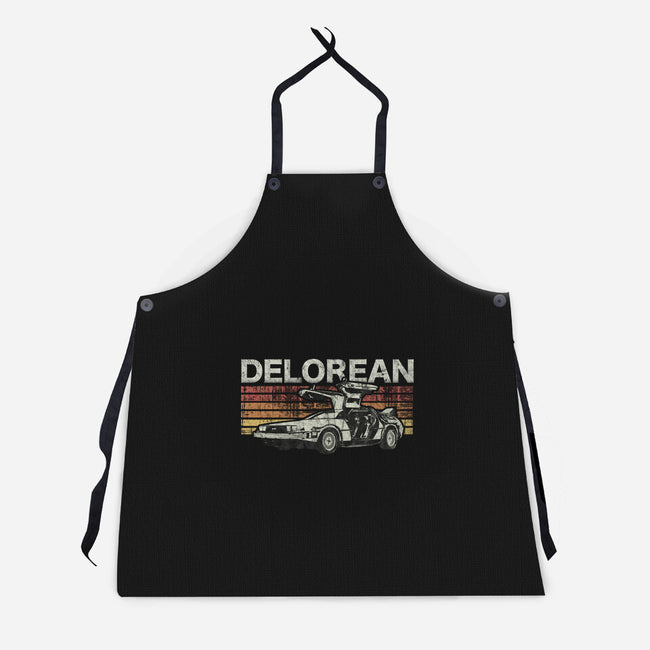 Retro Delorean-unisex kitchen apron-fanfreak1