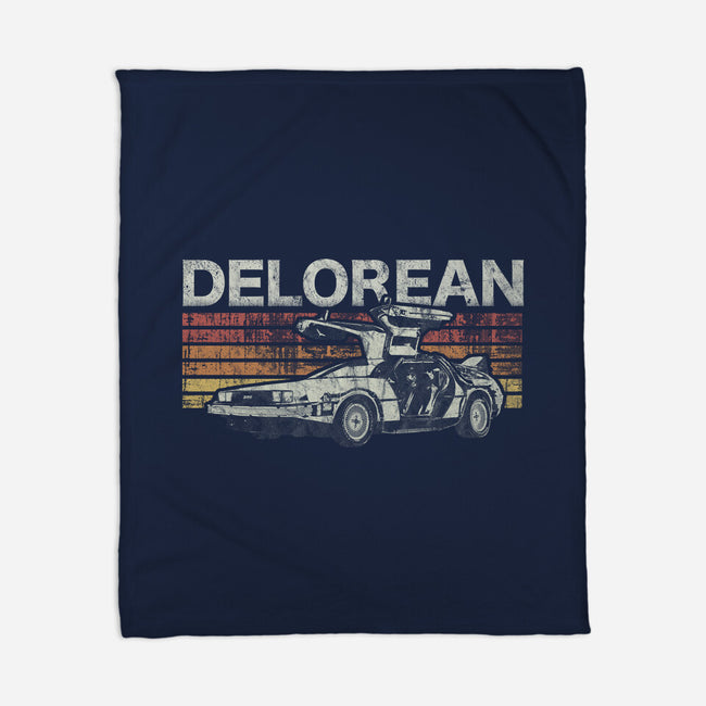 Retro Delorean-none fleece blanket-fanfreak1