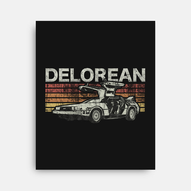 Retro Delorean-none stretched canvas-fanfreak1
