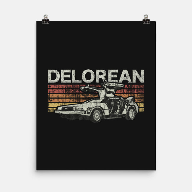 Retro Delorean-none matte poster-fanfreak1