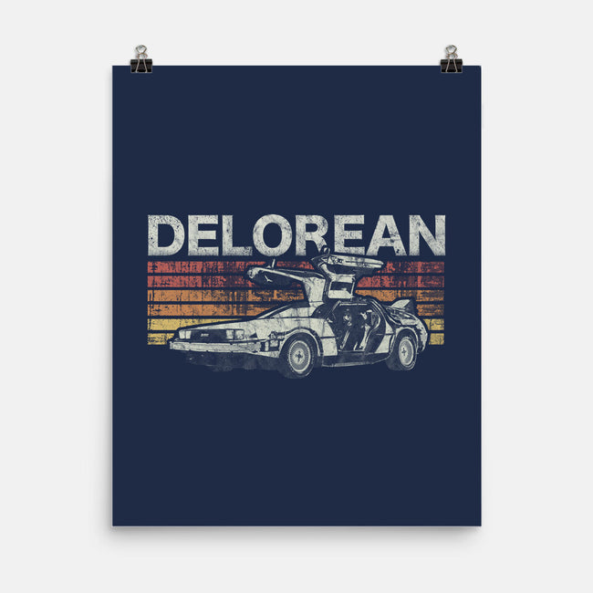 Retro Delorean-none matte poster-fanfreak1