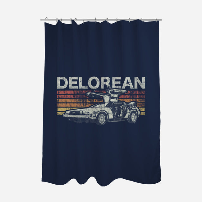 Retro Delorean-none polyester shower curtain-fanfreak1