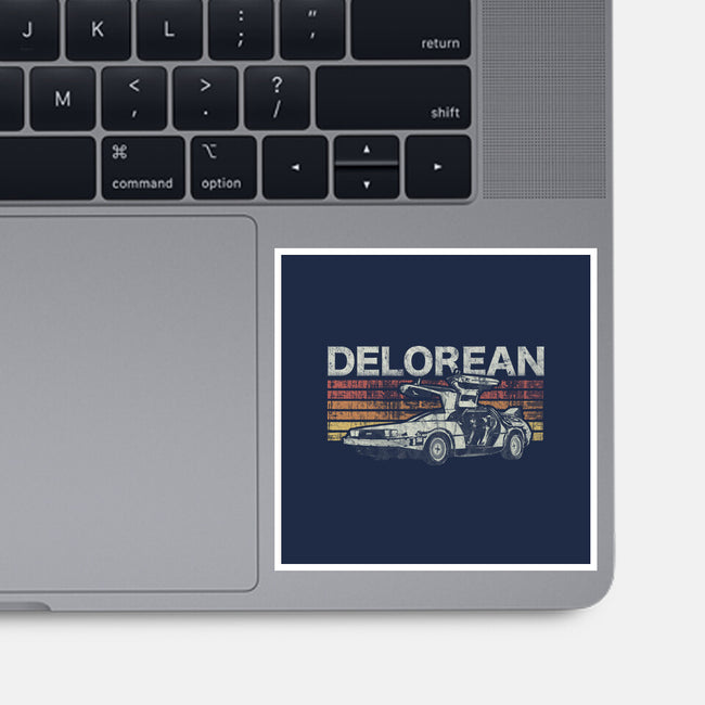Retro Delorean-none glossy sticker-fanfreak1