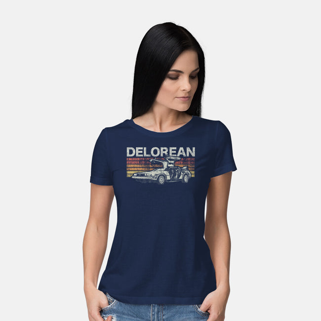 Retro Delorean-womens basic tee-fanfreak1