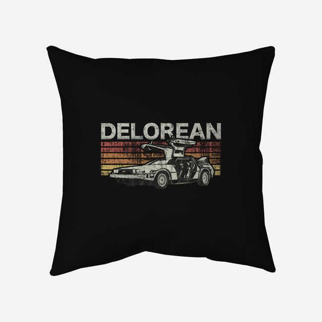 Retro Delorean-none removable cover w insert throw pillow-fanfreak1