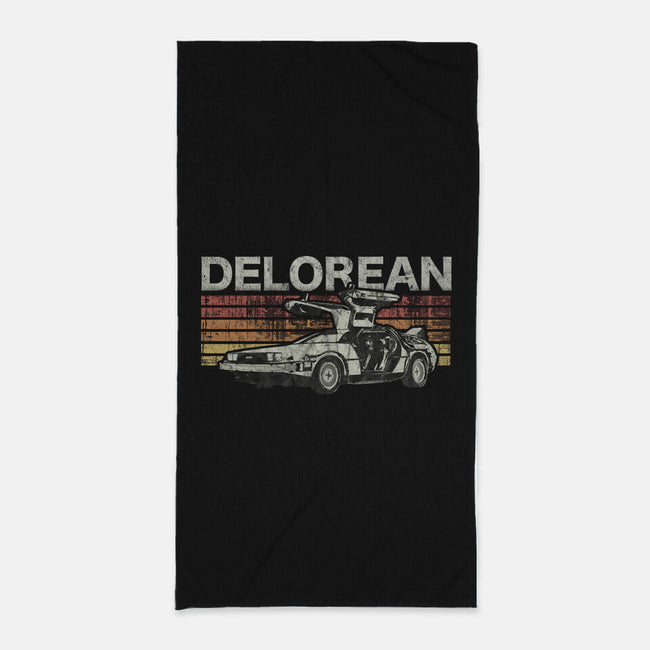 Retro Delorean-none beach towel-fanfreak1