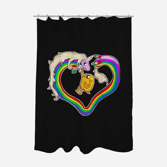 Rainbow Love-none polyester shower curtain-nickzzarto