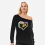 Rainbow Love-womens off shoulder sweatshirt-nickzzarto
