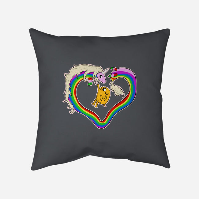Rainbow Love-none removable cover w insert throw pillow-nickzzarto