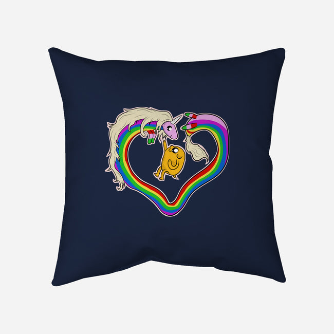 Rainbow Love-none removable cover w insert throw pillow-nickzzarto