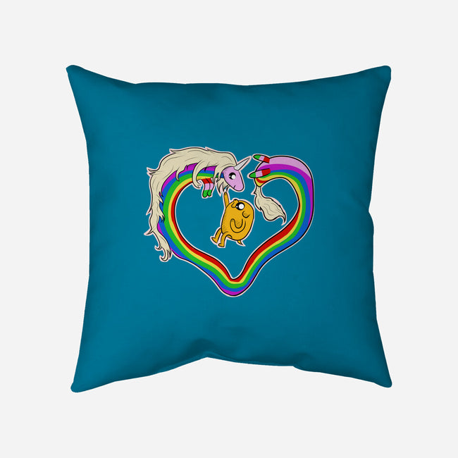 Rainbow Love-none removable cover w insert throw pillow-nickzzarto