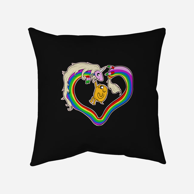 Rainbow Love-none removable cover throw pillow-nickzzarto