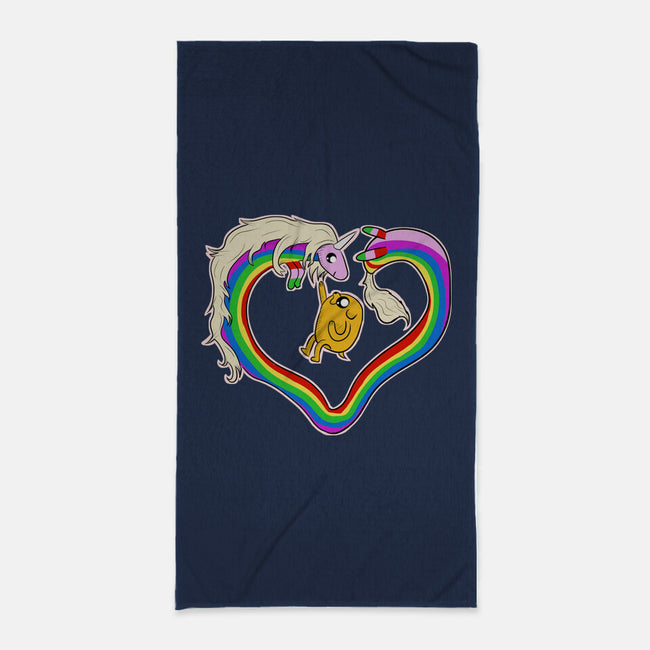 Rainbow Love-none beach towel-nickzzarto