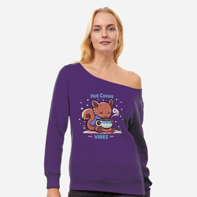 Hot Cocoa Vibes-womens off shoulder sweatshirt-TechraNova