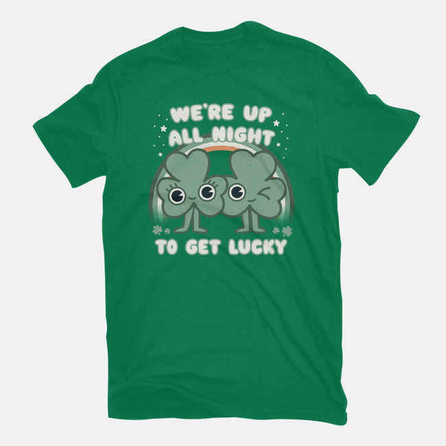 Shamrock Get Lucky-womens basic tee-Weird & Punderful