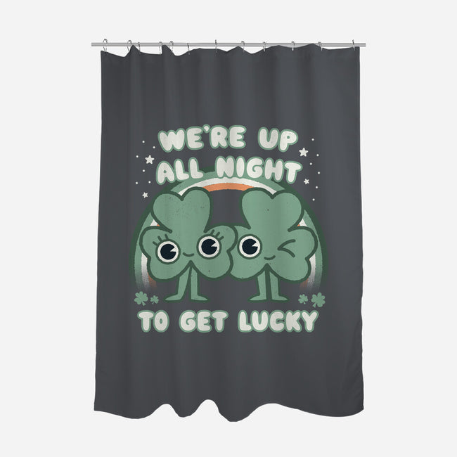 Shamrock Get Lucky-none polyester shower curtain-Weird & Punderful