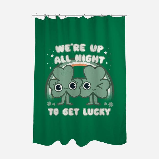 Shamrock Get Lucky-none polyester shower curtain-Weird & Punderful