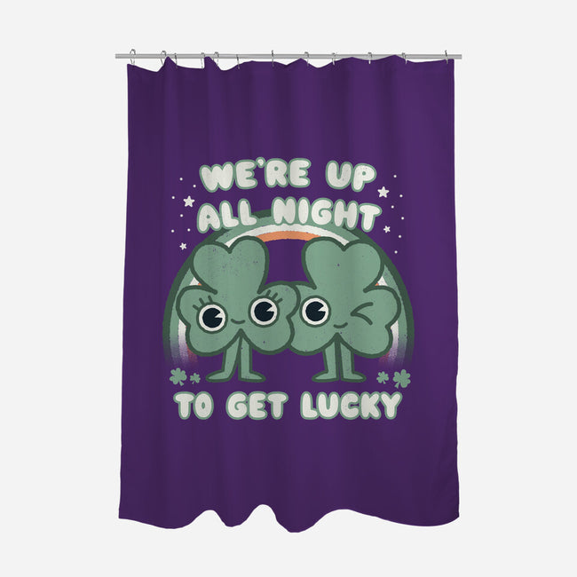 Shamrock Get Lucky-none polyester shower curtain-Weird & Punderful