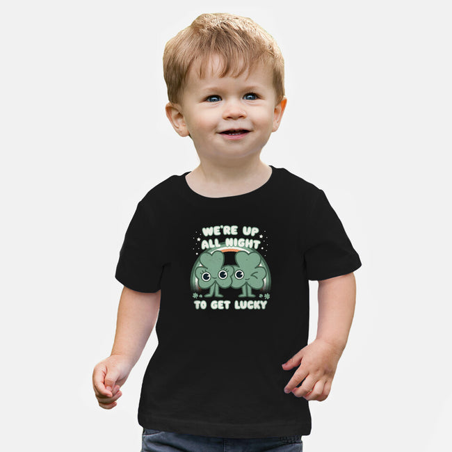 Shamrock Get Lucky-baby basic tee-Weird & Punderful