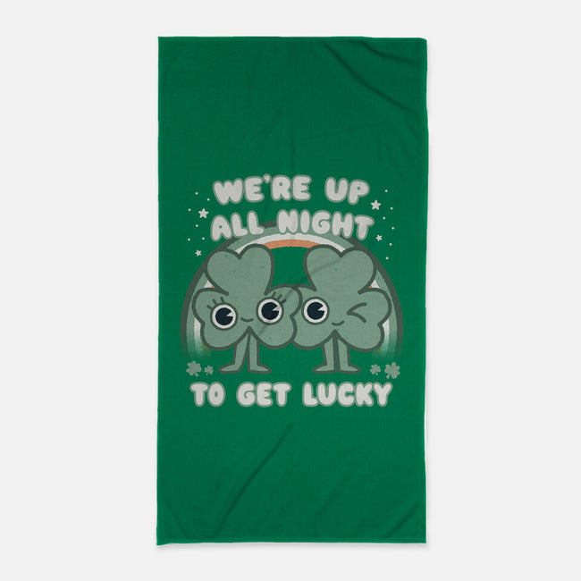 Shamrock Get Lucky-none beach towel-Weird & Punderful