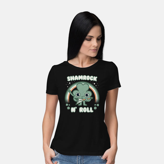 Shamrock N Roll-womens basic tee-Weird & Punderful