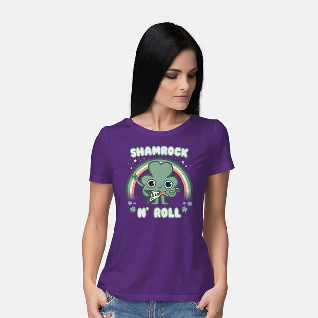 Shamrock N Roll-womens basic tee-Weird & Punderful