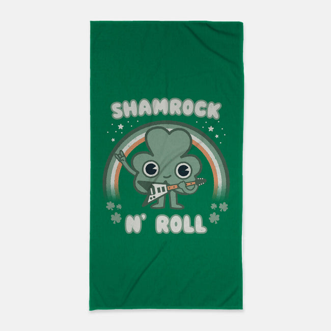 Shamrock N Roll-none beach towel-Weird & Punderful