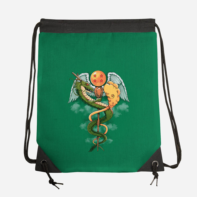 Dragon Caduceus-none drawstring bag-Vallina84