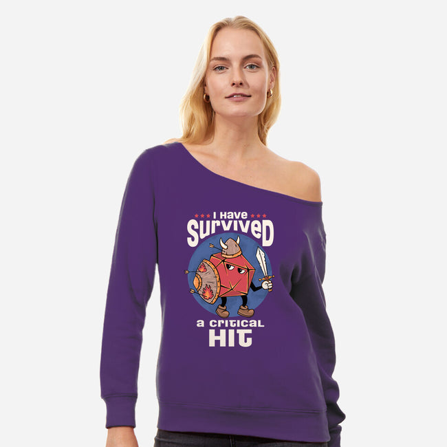 Critical Hit Survivor-womens off shoulder sweatshirt-marsdkart