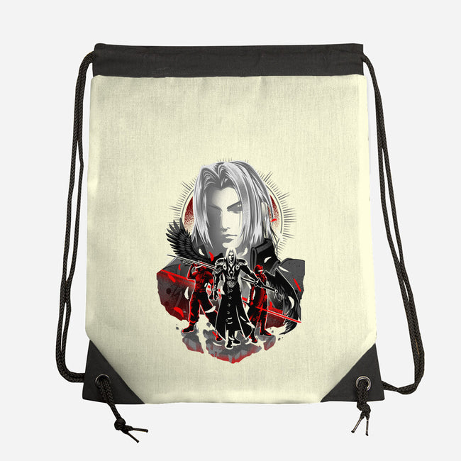 The Man In The Black Cape-none drawstring bag-hypertwenty
