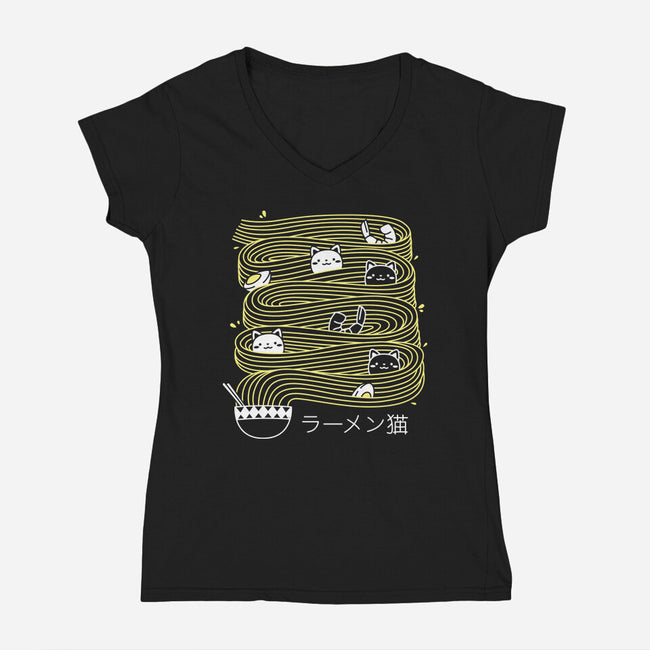 Ramen Lines Minimalist-womens v-neck tee-tobefonseca