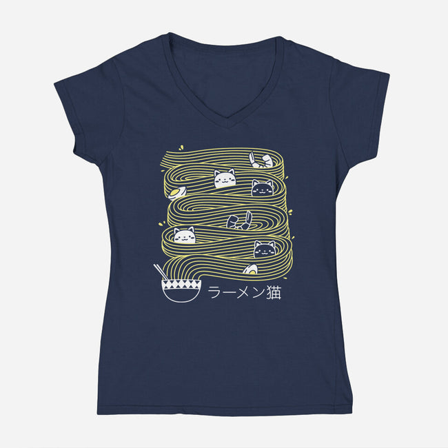 Ramen Lines Minimalist-womens v-neck tee-tobefonseca