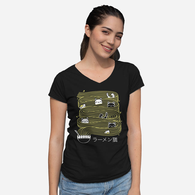 Ramen Lines Minimalist-womens v-neck tee-tobefonseca