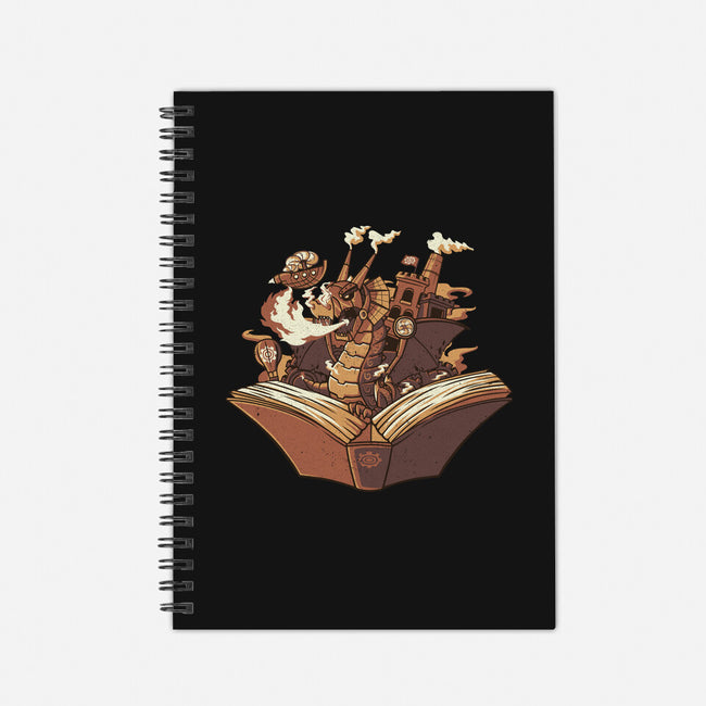 Steampunk Dragon-none dot grid notebook-tobefonseca