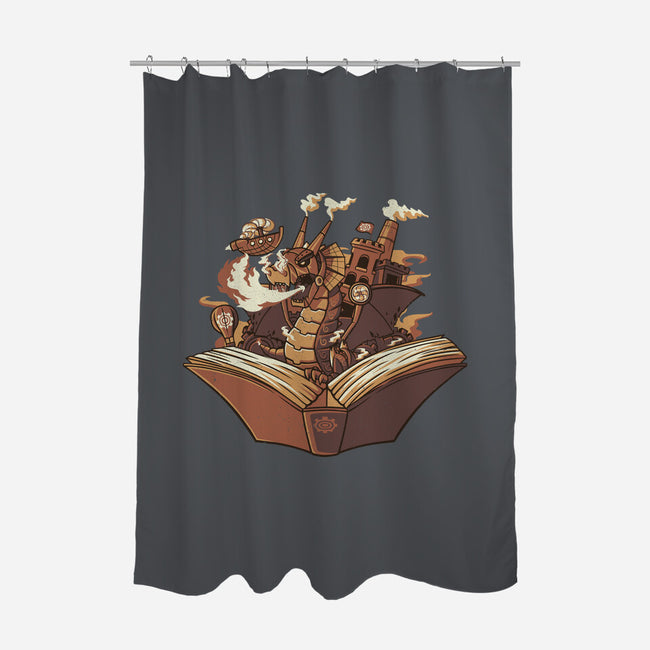 Steampunk Dragon-none polyester shower curtain-tobefonseca