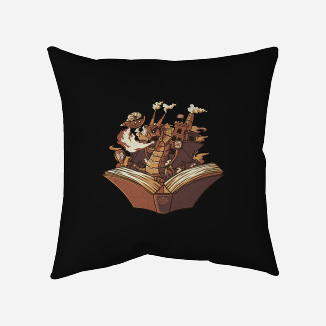 Steampunk Dragon-none removable cover w insert throw pillow-tobefonseca