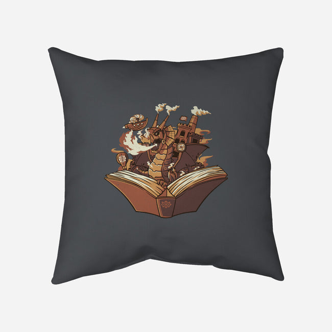 Steampunk Dragon-none removable cover w insert throw pillow-tobefonseca
