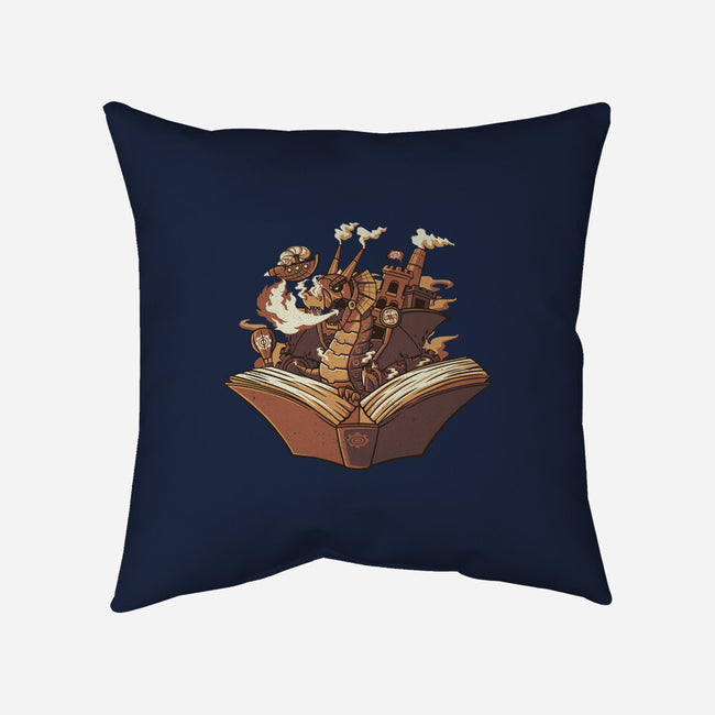 Steampunk Dragon-none removable cover w insert throw pillow-tobefonseca
