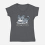 Cute But Psycho Cat-womens v-neck tee-Ca Mask