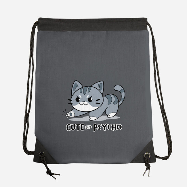 Cute But Psycho Cat-none drawstring bag-Ca Mask